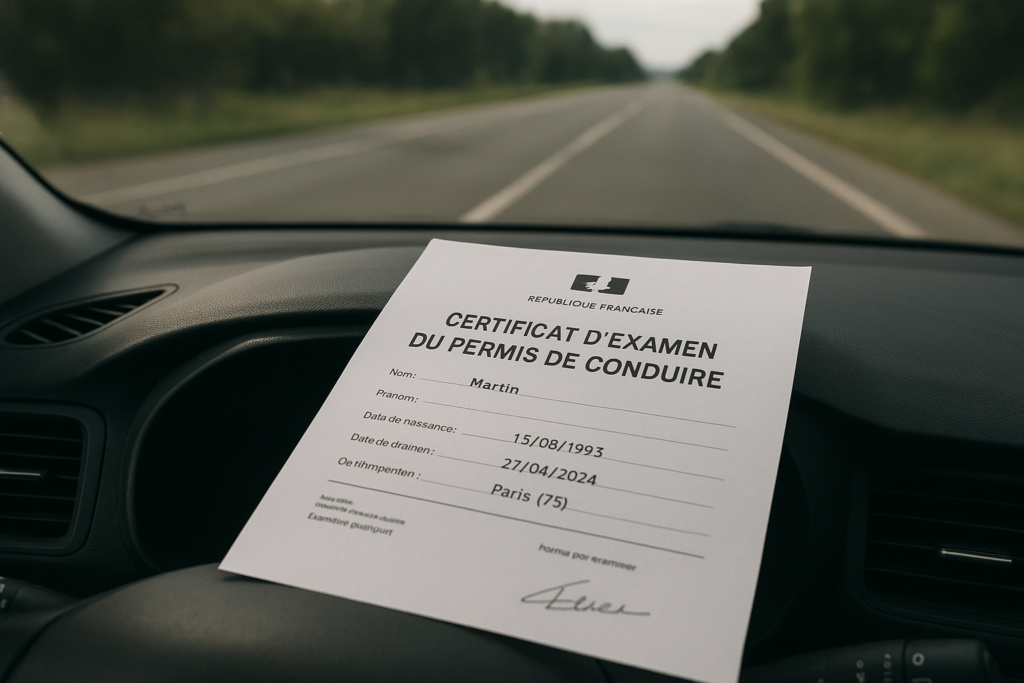 Attestation de réussite : conduire avant le permis définitif