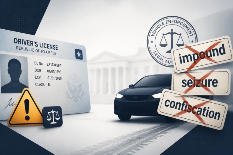Permis de conduire et confiscation du véhicule : l’erreur qui confond saisie, fourrière et immobilisation