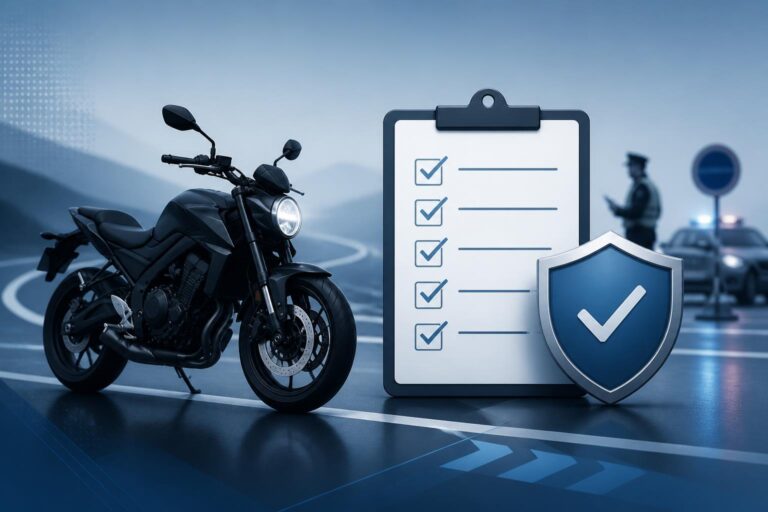 Assurance moto obligatoire : tiers, sanctions et vérifications avant de rouler